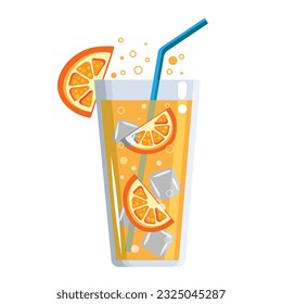 Cóctel de naranja vectorial, diseño gráfico de zumo frío para los días de calor de verano. Puede utilizarse para diferentes proyectos de diseño.