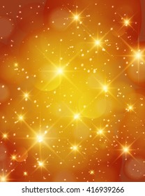 Vector orange color bokeh background.