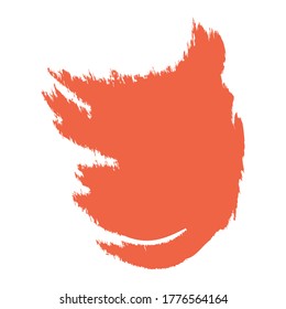 Vector orange color paint, ink brush stroke, brush, line or texture. Dirty artistic design element, box, frame or background for text.	