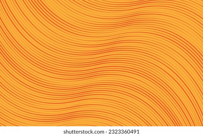 Fondo de rayas onduladas de color naranja vectorial, papel pintado