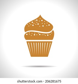 Vector orange cupcake icon. Eps10