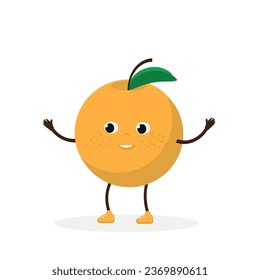 Vector orange. Cute baby character.Flat illustration. Suitable for animation, using in web, apps, books, education projects. No transparency, solid colors only. Svg, lottie without bags. svg