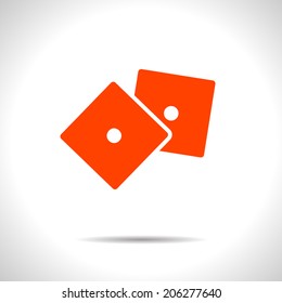 Vector orange dice icon. Eps10