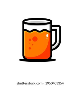 vector orange drink illustration design. The orange juice design with an outline is suitable for stickers, icons, mascots, logos, clip art, and other graphic purposes
