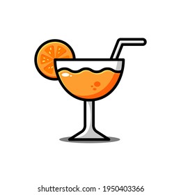 vector orange drink illustration design. The orange juice design with an outline is suitable for stickers, icons, mascots, logos, clip art, and other graphic purposes