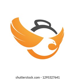 Vector Orange Eagle Fitness Logo