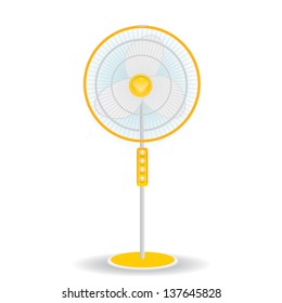 vector orange fan on white background. cooler icon.