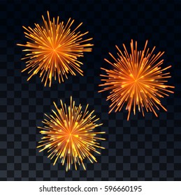 Vector orange festive fireworks decorative element 