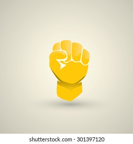 vector orange fist icon. revolution fist. freedom concept.