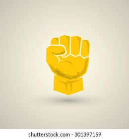vector orange fist icon. revolution fist. freedom concept.