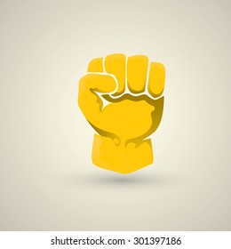 vector orange fist icon. revolution fist. freedom concept.