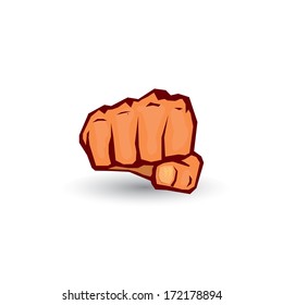 vector orange fist icon.freedom concept or revolution concept.