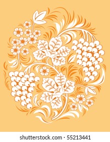 Vector orange floral ornament