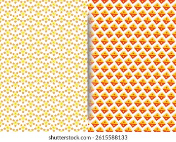 Vector orange floral seamless pattern background.  stars for textiles packaging and creative design ideas