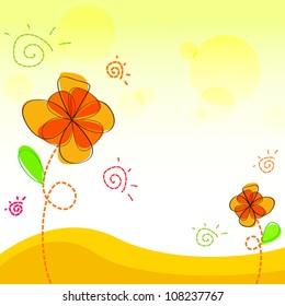 Vector of orange flower background