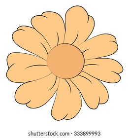 Vector orange flower on a white background.