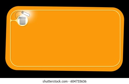 Vector orange frame and trashcan with lighting