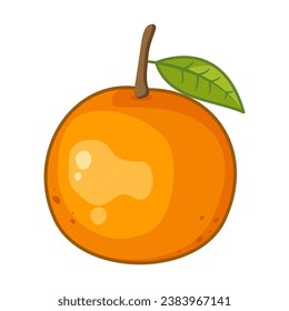 Vektororangefarbene Fruchtcartoon-Symbol-Abbildung. Symbol für Lebensmittelobst einzeln