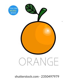 Ilustración de frutos anaranjados vectoriales para la educación infantil