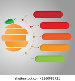 Zumo de fruta fresca vectorial de naranja para el paso de la salud del resultado. concepto de comida y bebida para la placa de diseño gráfico 4000x4000 píxeles