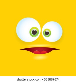vector orange funny monster face. cartoon monster smiling face for kids background or greeting cards. kids hoodie or t-shirt vector graphic design creative template