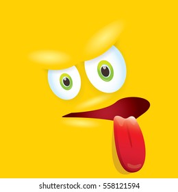 vector orange funny monster face. cartoon monster smiling face for kids background or greeting cards. kids hoodie or t-shirt vector graphic design creative template