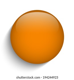 Vector - Orange Glass Circle Button on Orange Background