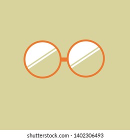 Vector Orange Glasses Flat Design
