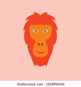 vector of orange gorilla head illustration