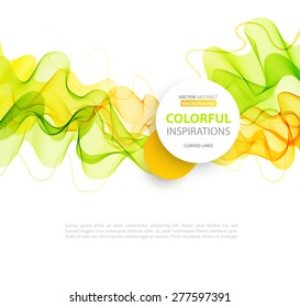 Vector Orange and green wave line design. Summer and spring templates.