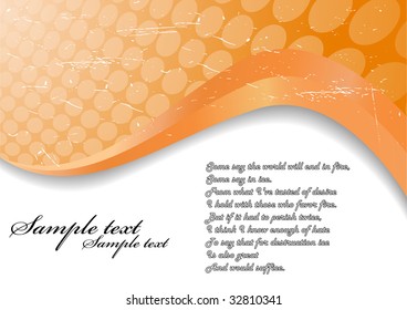 Vector orange grunge background; clip-art