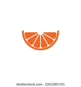 vector orange half logo icon. Abstract graphic flat illustration style.