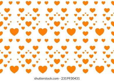 Vektorgrafik von orangefarbenen Herzen auf weißem Hintergrund.