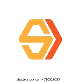 Vector Orange Hive Dual Letter S L Logo