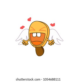 Vector Orange Ice Cream Bar Cartoon Lolly Isolated on White Background