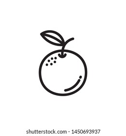 Vector orange icon. Flat illustration of orange isolated on white background. Icon vector illustration sign symbol.