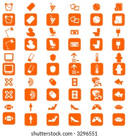 vector orange icon set 4