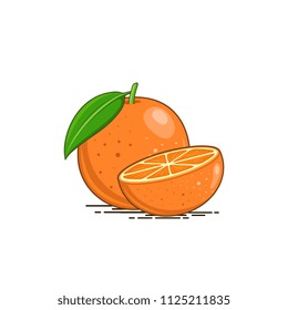 vector orange illustration with half orange
