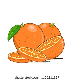 vector orange illustration with slices