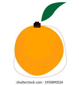 Vector orange illustration. Texture with grainy noise in grunge style.Trendy design with hand drawn vector texture. Isolated on white background.
