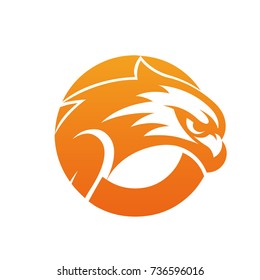 Vector Orange Initial O Hawk Face 
