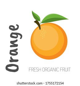 Anaranjado vectorial aislado en un fondo blanco con las palabras Naranja