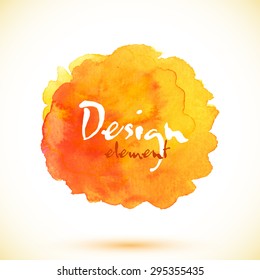 Vector orange isolated watercolor stain
