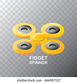 vector orange isometric Fidget spinner icon isolated on transparent background. vector orange hand spinner