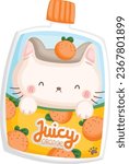a vector of orange jelly with cat design