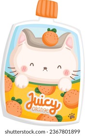 a vector of orange jelly with cat design