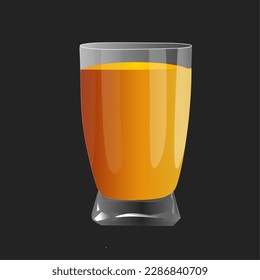 vector orange juice in a clear glass