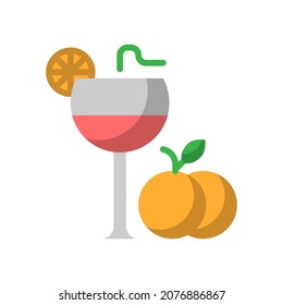Vector orange juice flat icon, food and drink related64x64 Pixel, whitebackground