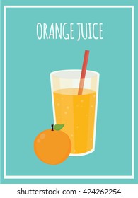 Vector orange juice and orange fruit