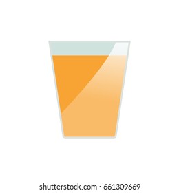 vector orange juice in glass flat design